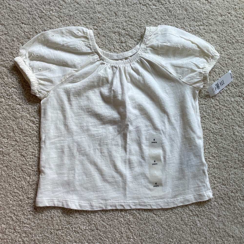 Baby Gap Cream Short-Sleeve Blouse